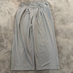 NWT Halara Gray Pleated Wide Leg Pull On Pants Slacks Women's XL